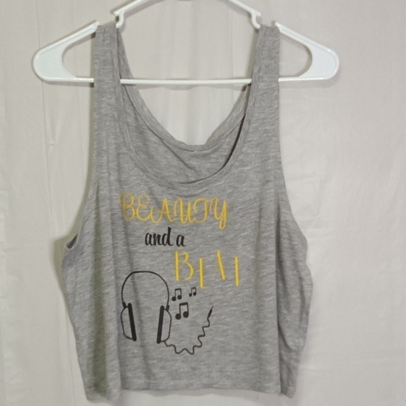 Justin Bieber Believe Tour Crop Tank Top Gray Beauty and a Beat Graphic Print - Picture 1 of 4